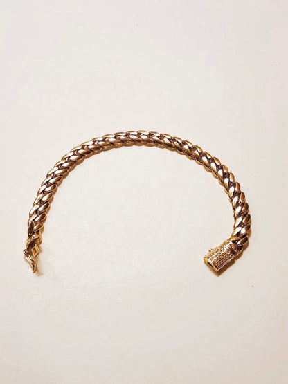 7.5", Cuban Bracelet, 18k Gold