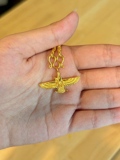 Asho Faravahar Pendant, 24K Gold