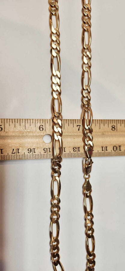 21“ Figaro Chain, 14K Gold