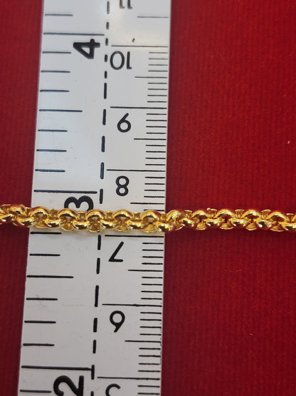 7.6g, 7", Rolo Bracelet, 23K Gold