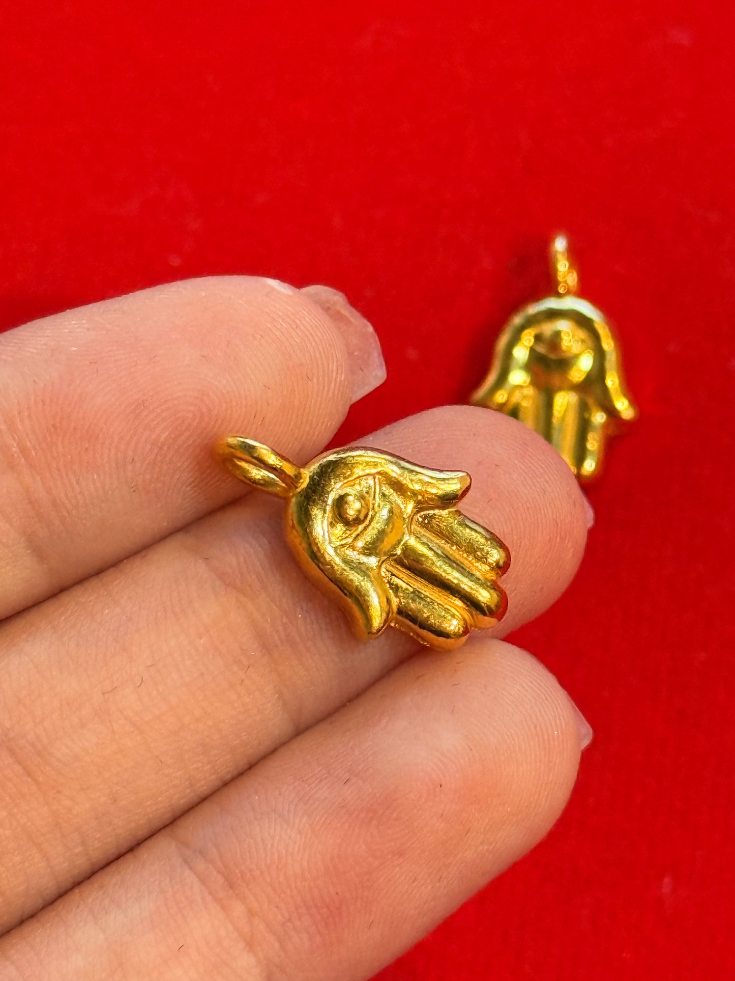 Hamsa Pendant, 24K Gold