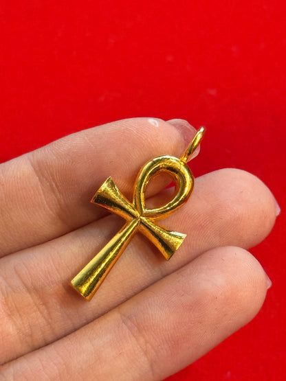Egyptian Ankh Pendant, 24K Gold