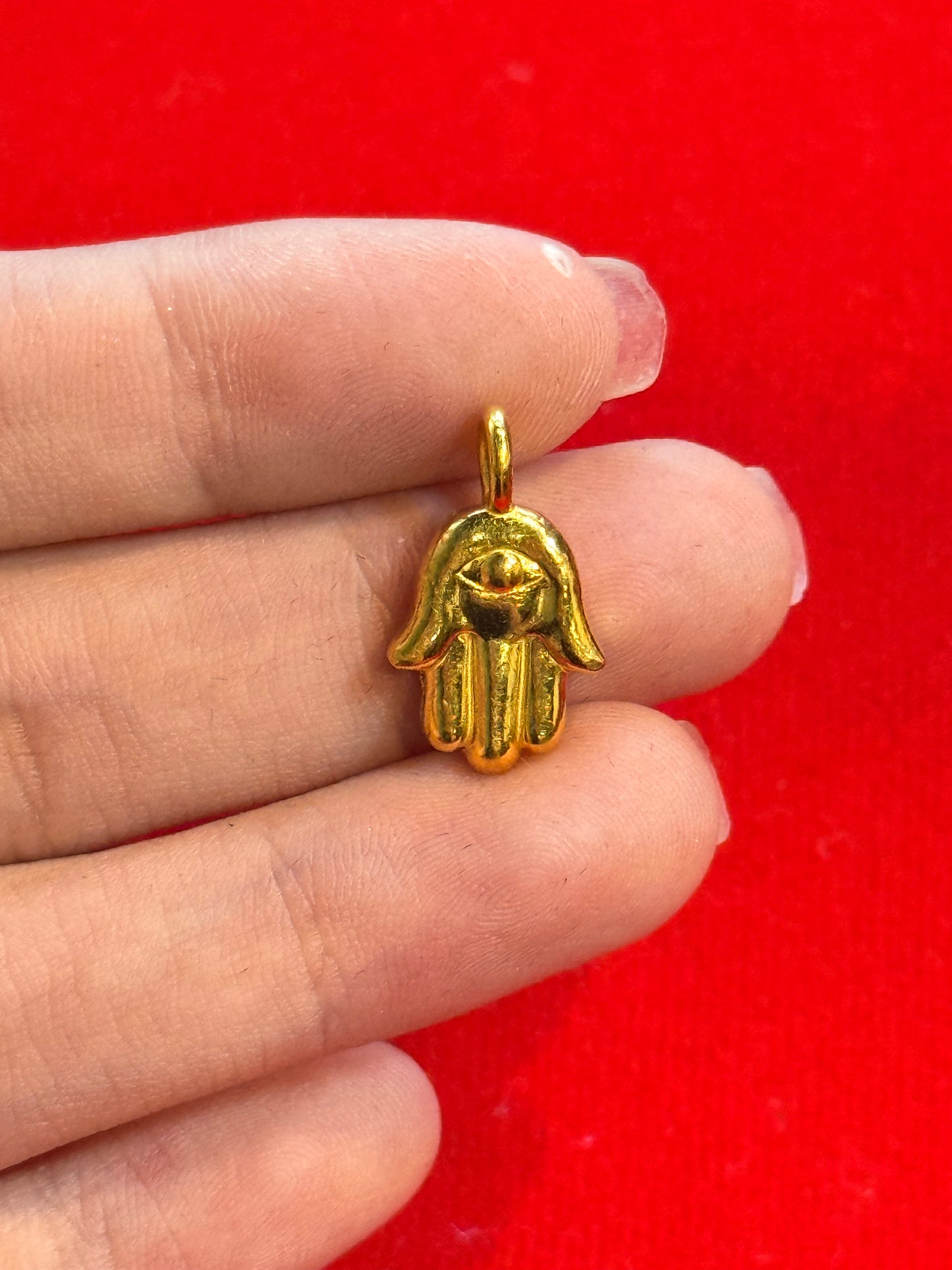 Hamsa Pendant, 24K Gold