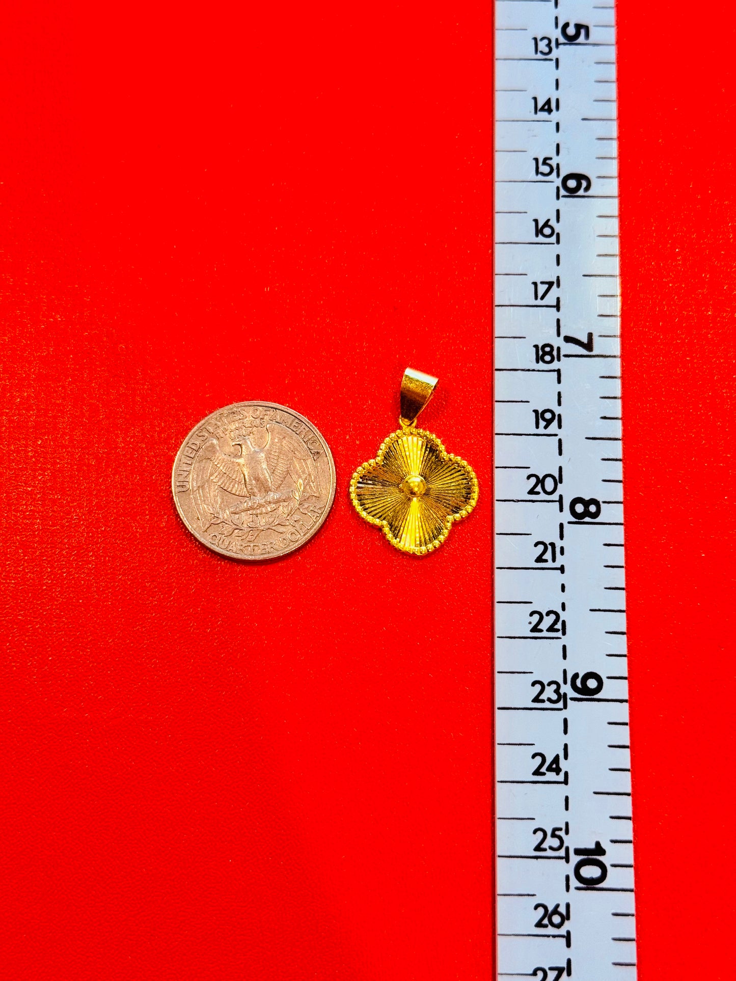 Clover Pendant, 23K Gold