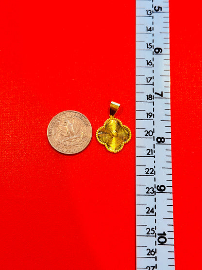 Clover Pendant, 23K Gold