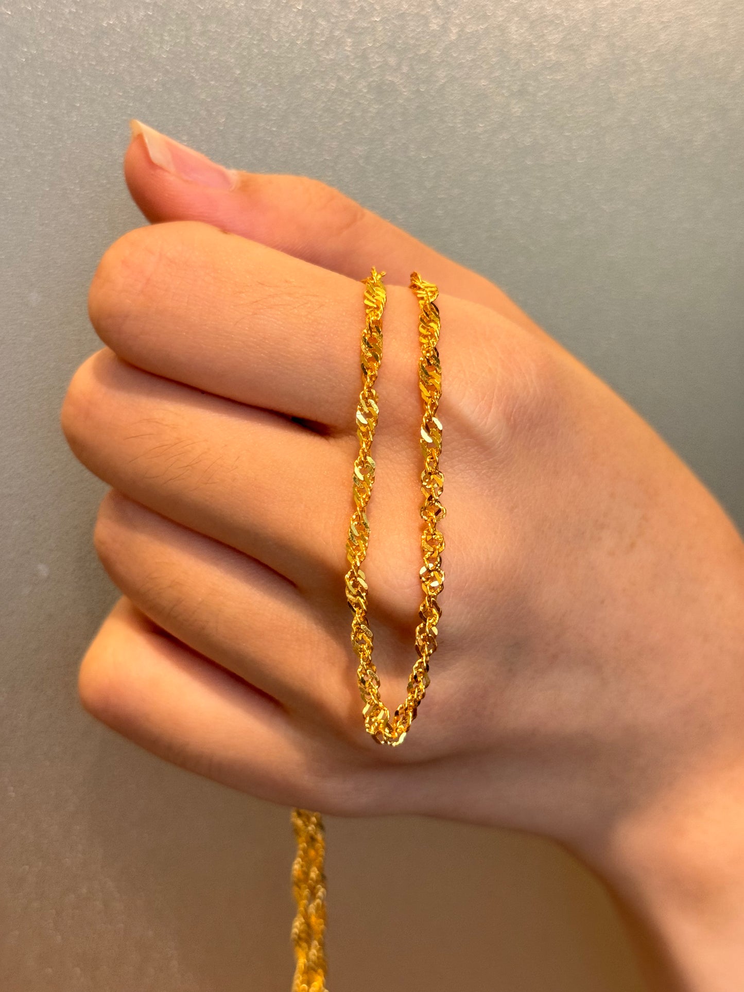 Spiral Necklace, 23K Gold