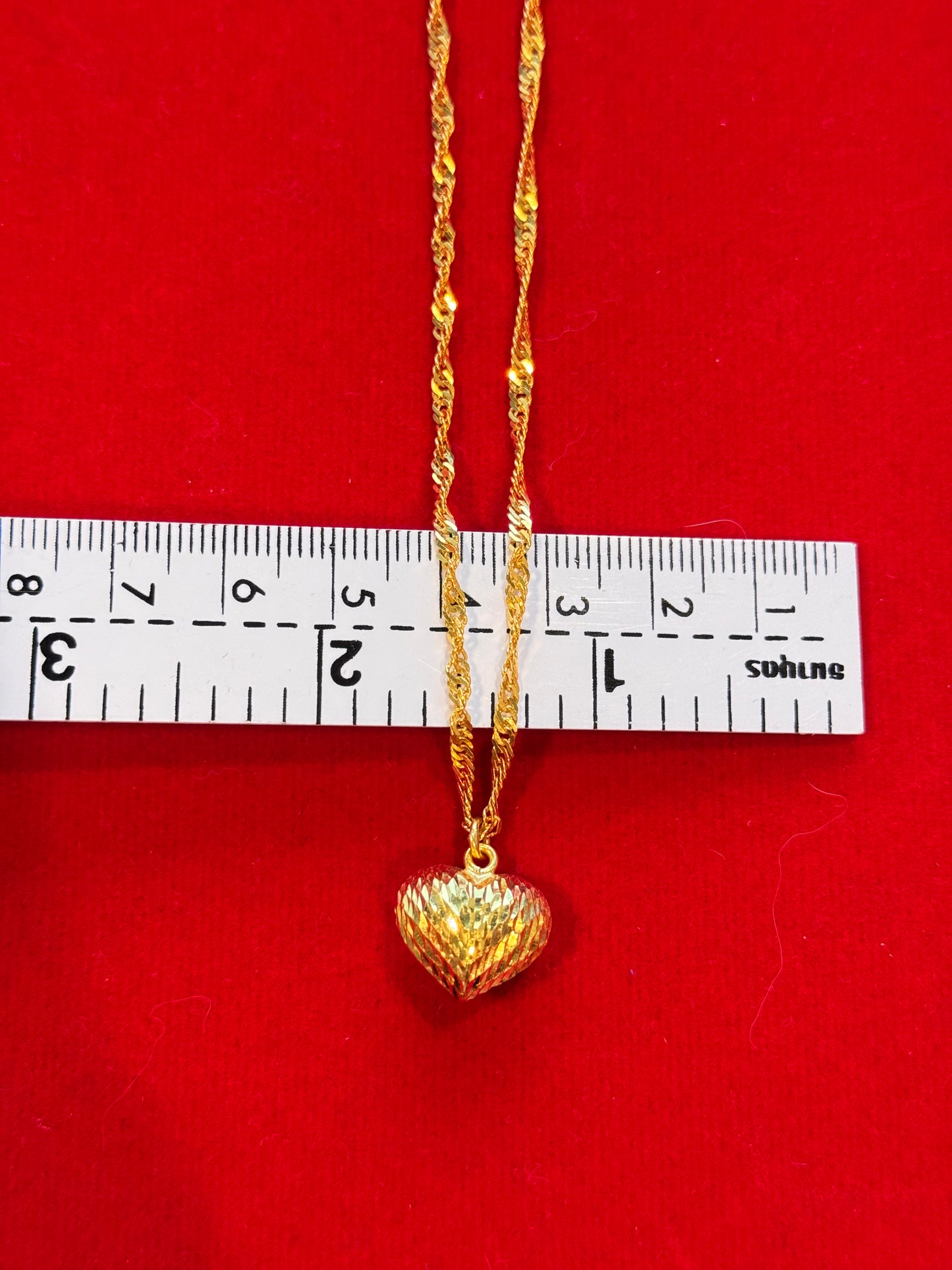 Spiral Heart Necklace, 23K Gold