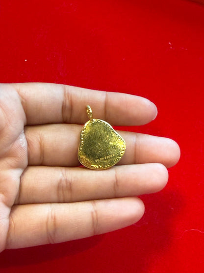 Laughing Buddha Pendant, Diamond Studded, 23K Gold