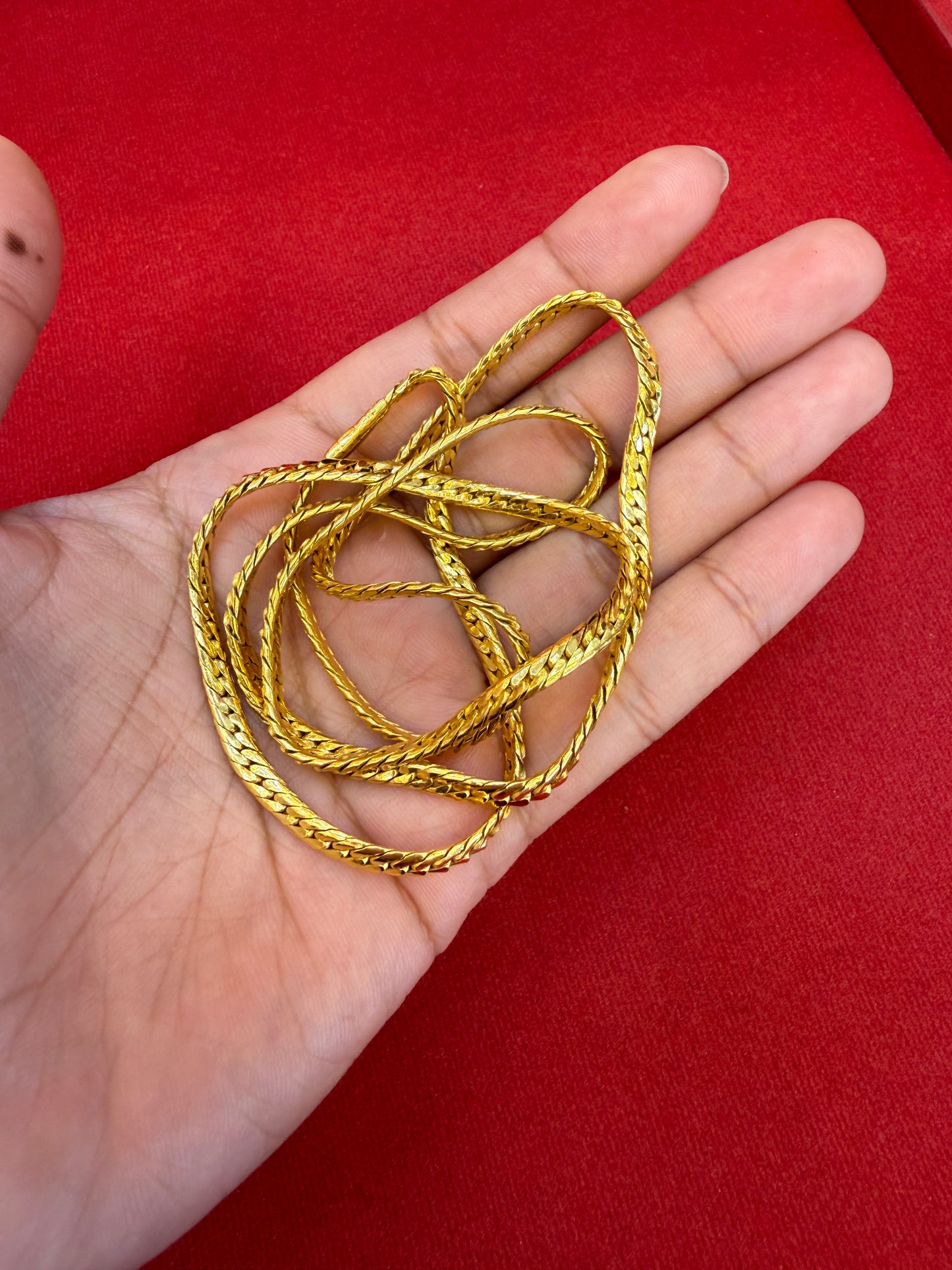 40g, 25", Tight Cuban Chain, Claspless, 23K Gold