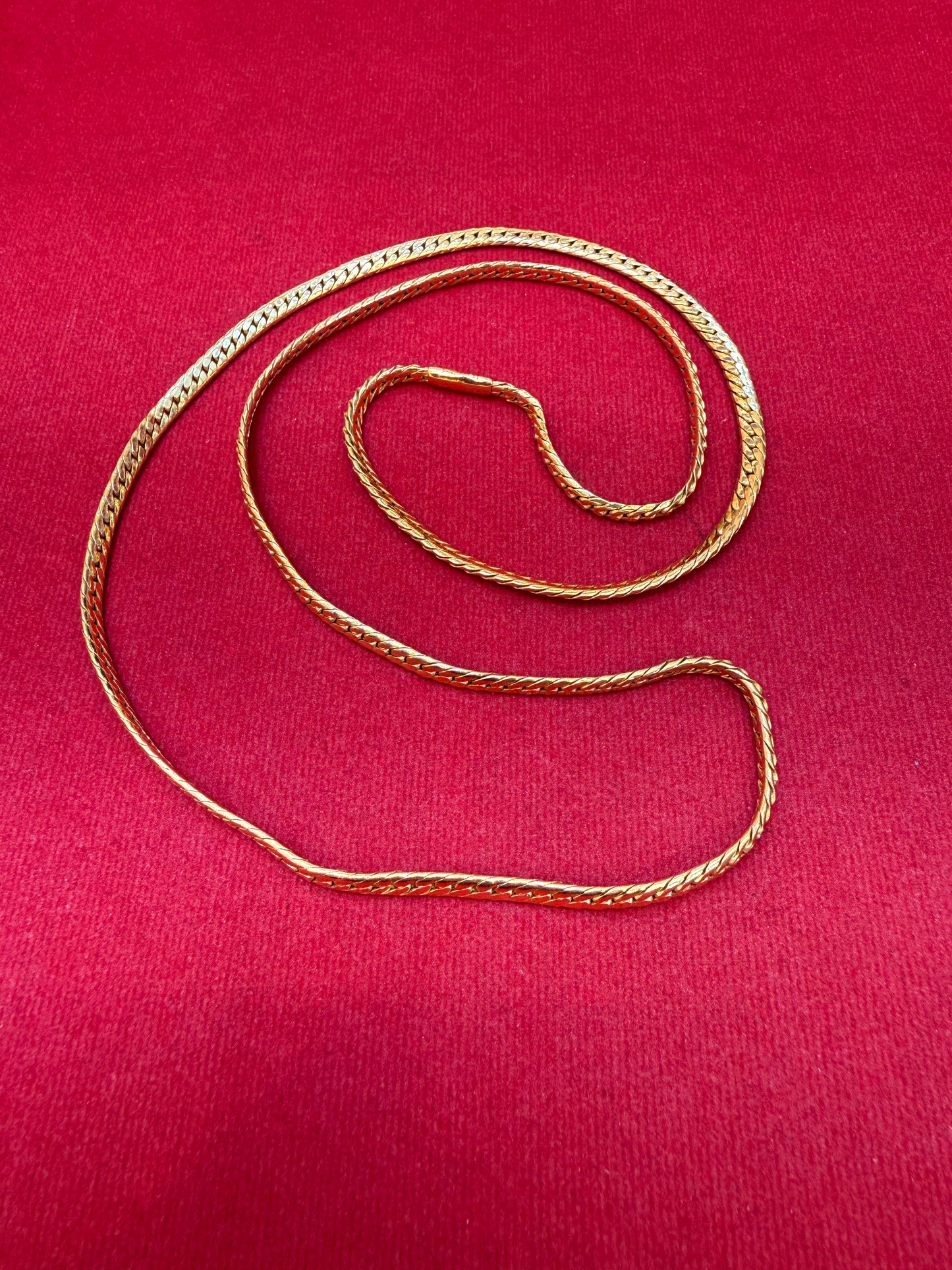 40g, 25", Tight Cuban Chain, Claspless, 23K Gold