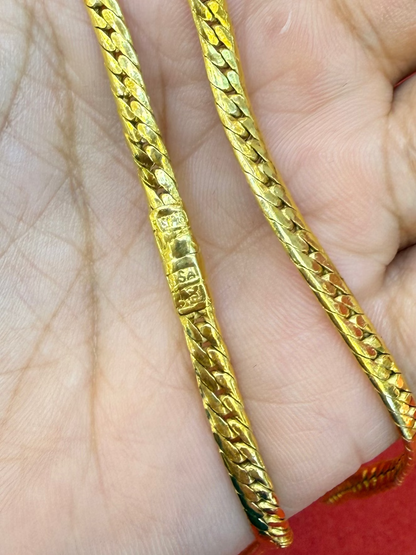 40g, 25", Tight Cuban Chain, Claspless, 23K Gold