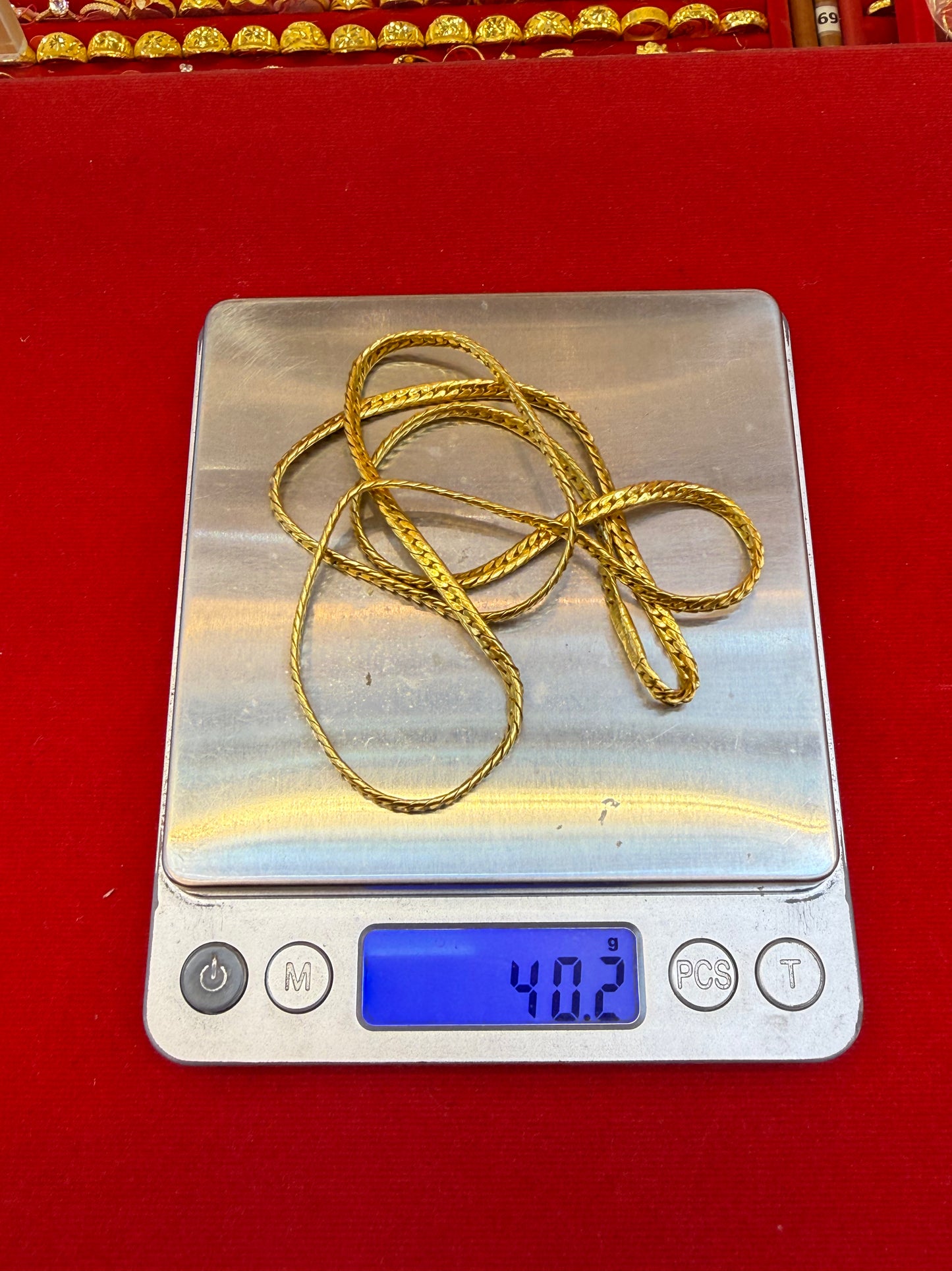 40g, 25", Tight Cuban Chain, Claspless, 23K Gold