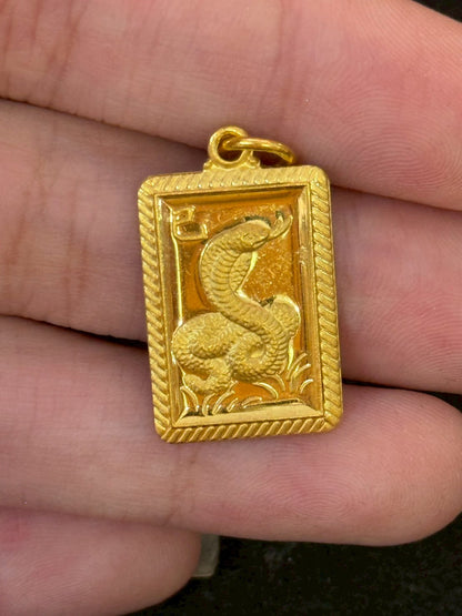 Year of the Snake, Chinese Zodiac Pendant, 23k Gold