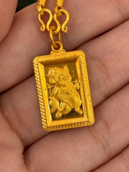 Year of the Pig, Chinese Zodiac Pendant, 23k Gold