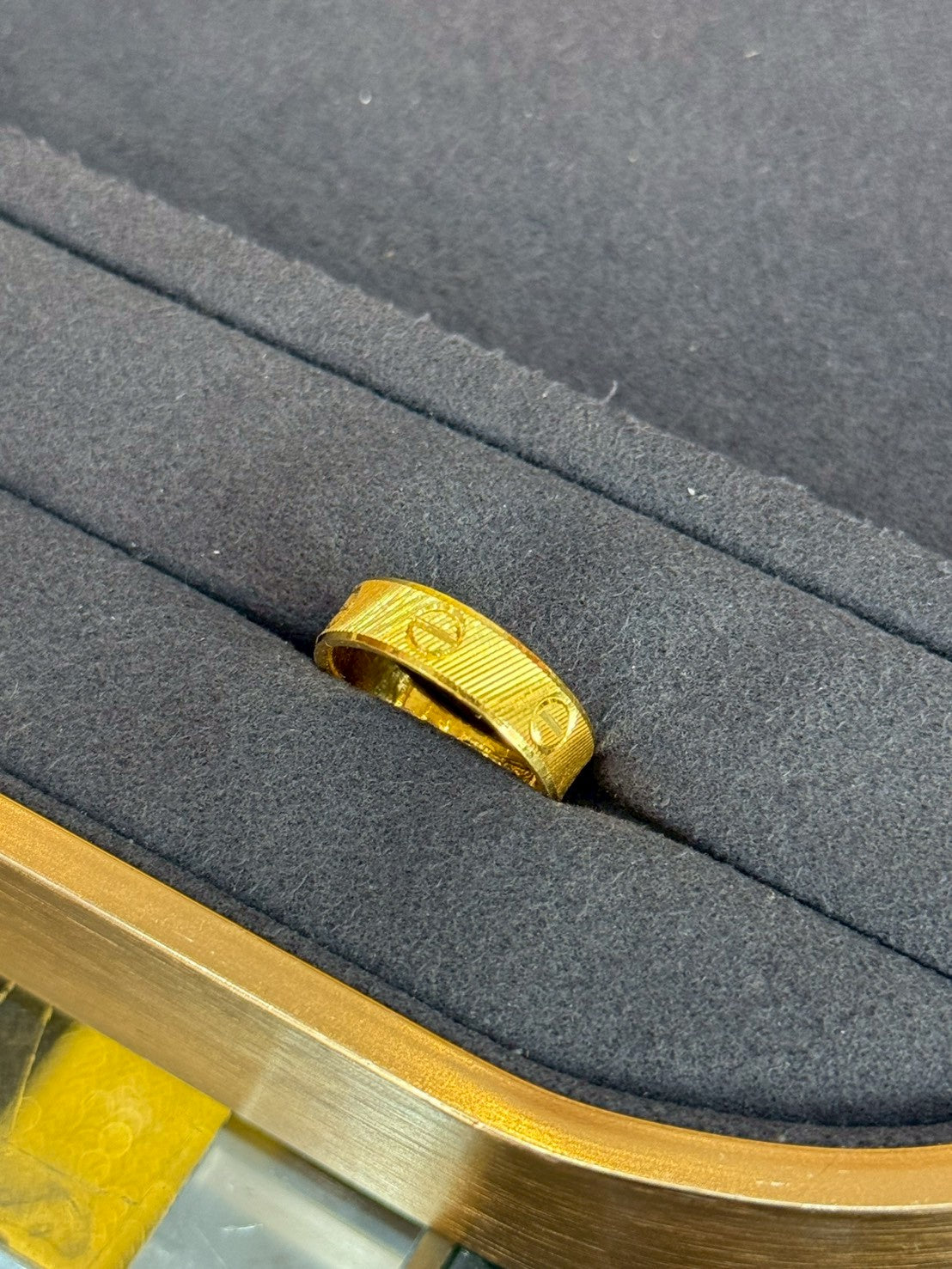 Designer French C Ring, 23K Gold