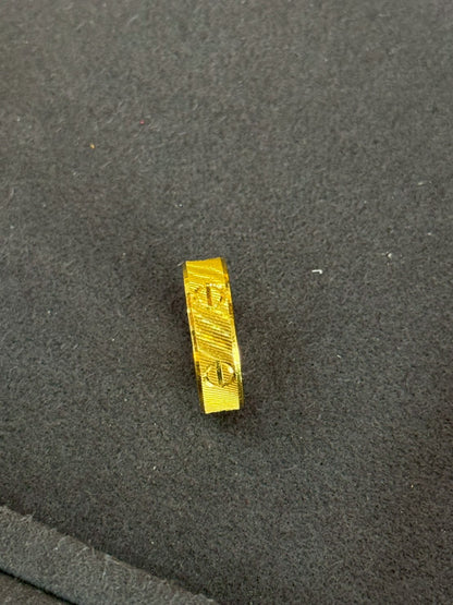 Designer French C Ring, 23K Gold