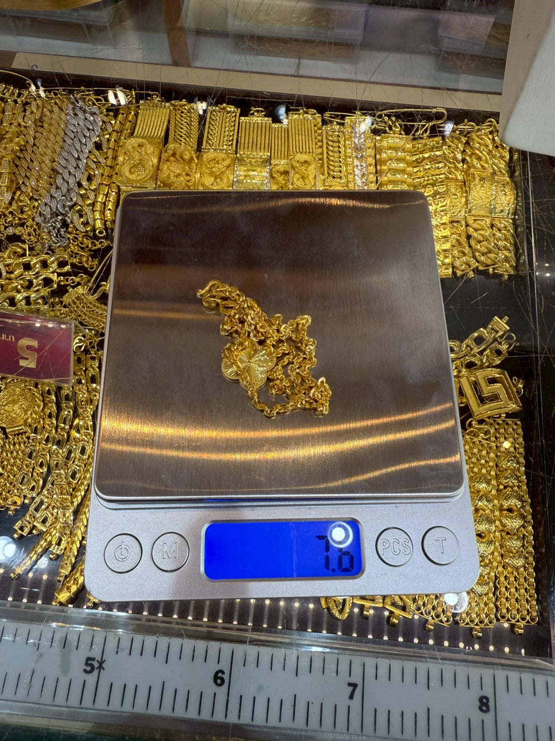 Designer Clover Necklace, Cable Link, 23K Gold