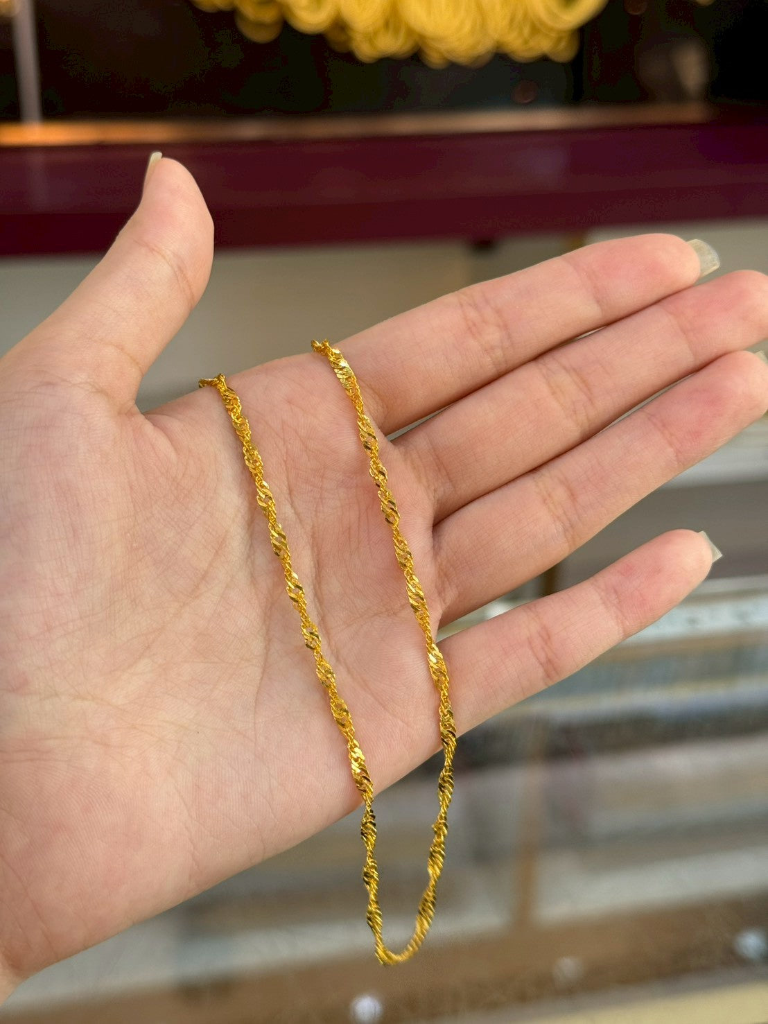 Spiral Necklace, 23K Gold