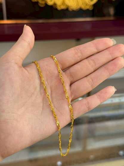 Spiral Necklace, 23K Gold