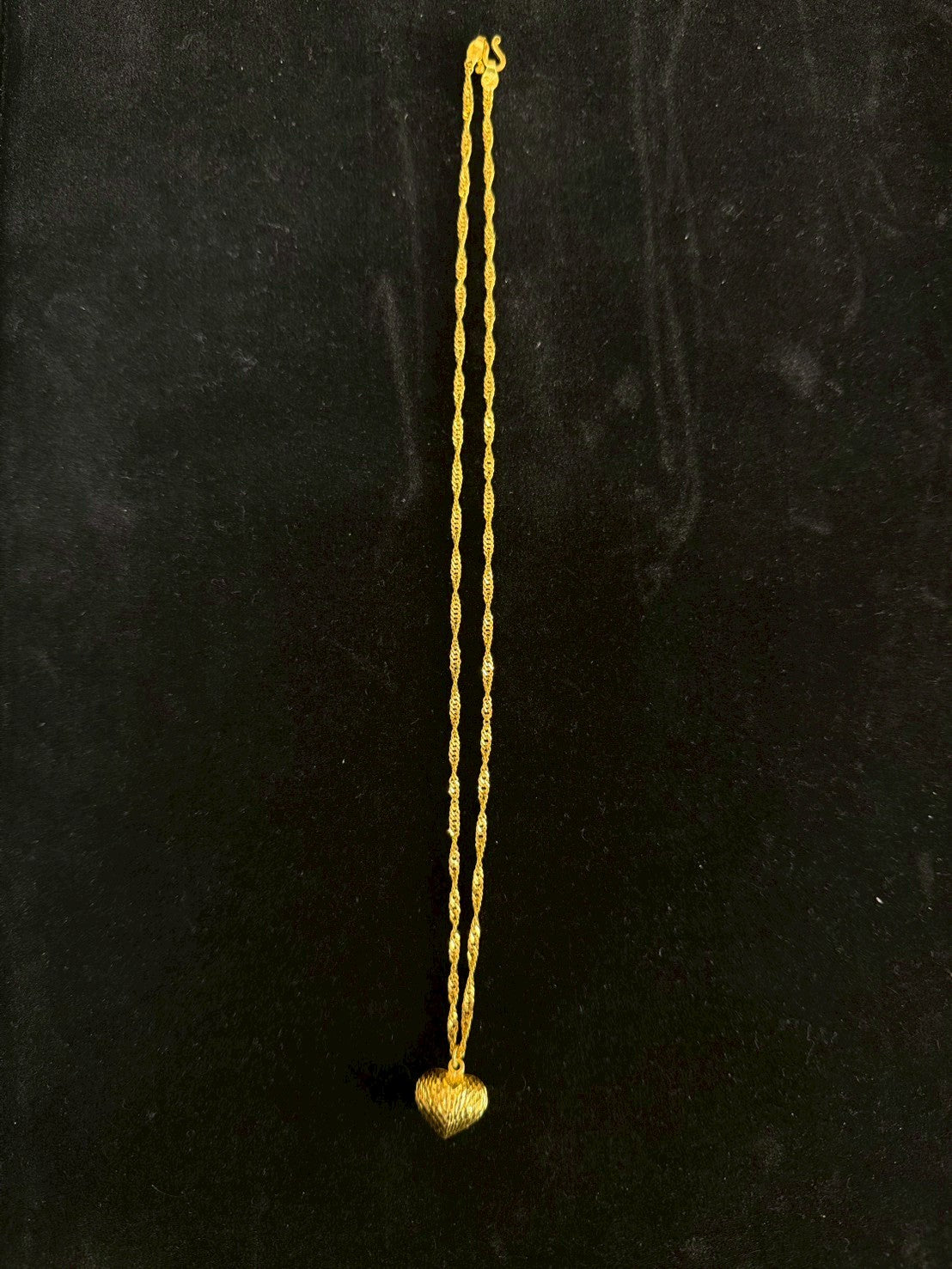 Spiral Heart Necklace, 23K Gold