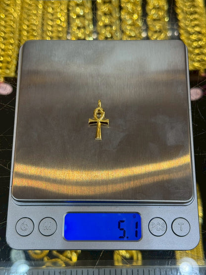 Egyptian Ankh Pendant, 24K Gold