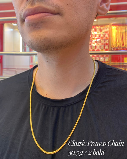 30.5g, 24", Classic Franco Chain, 23k Gold