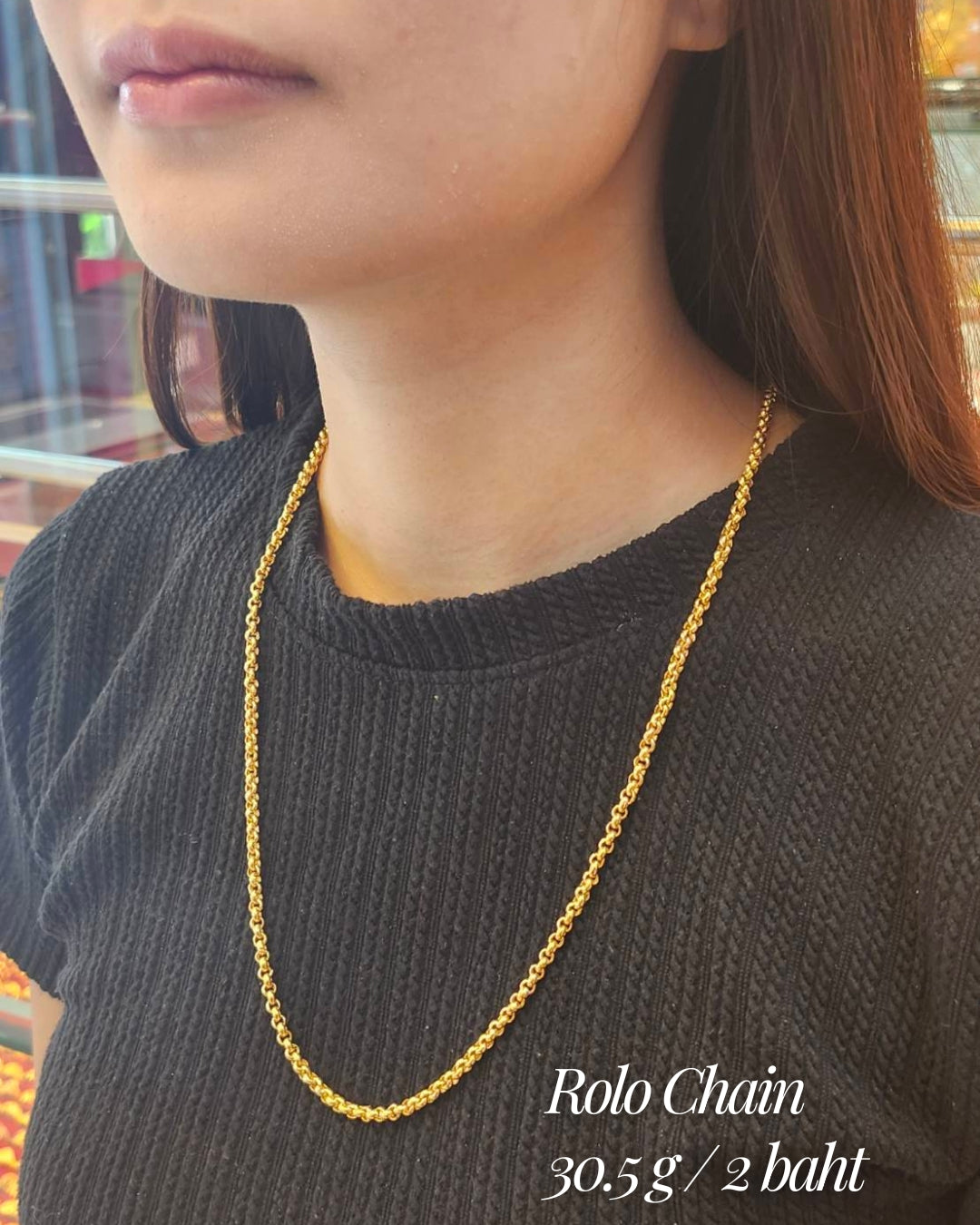 Rolo Chain, 24K Gold