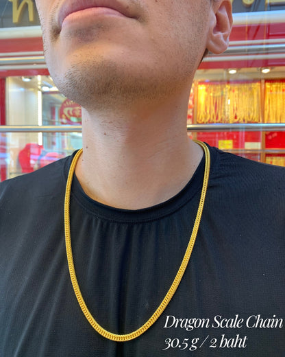Dragon Scale Chain , 24K Gold