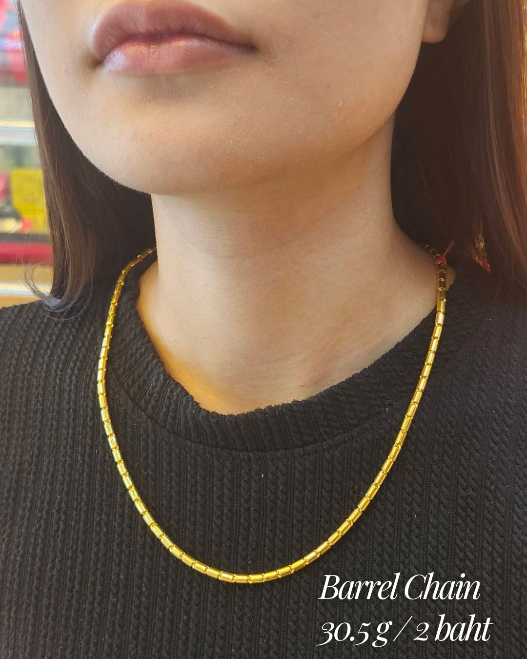 Barrel Chain, 24K Gold