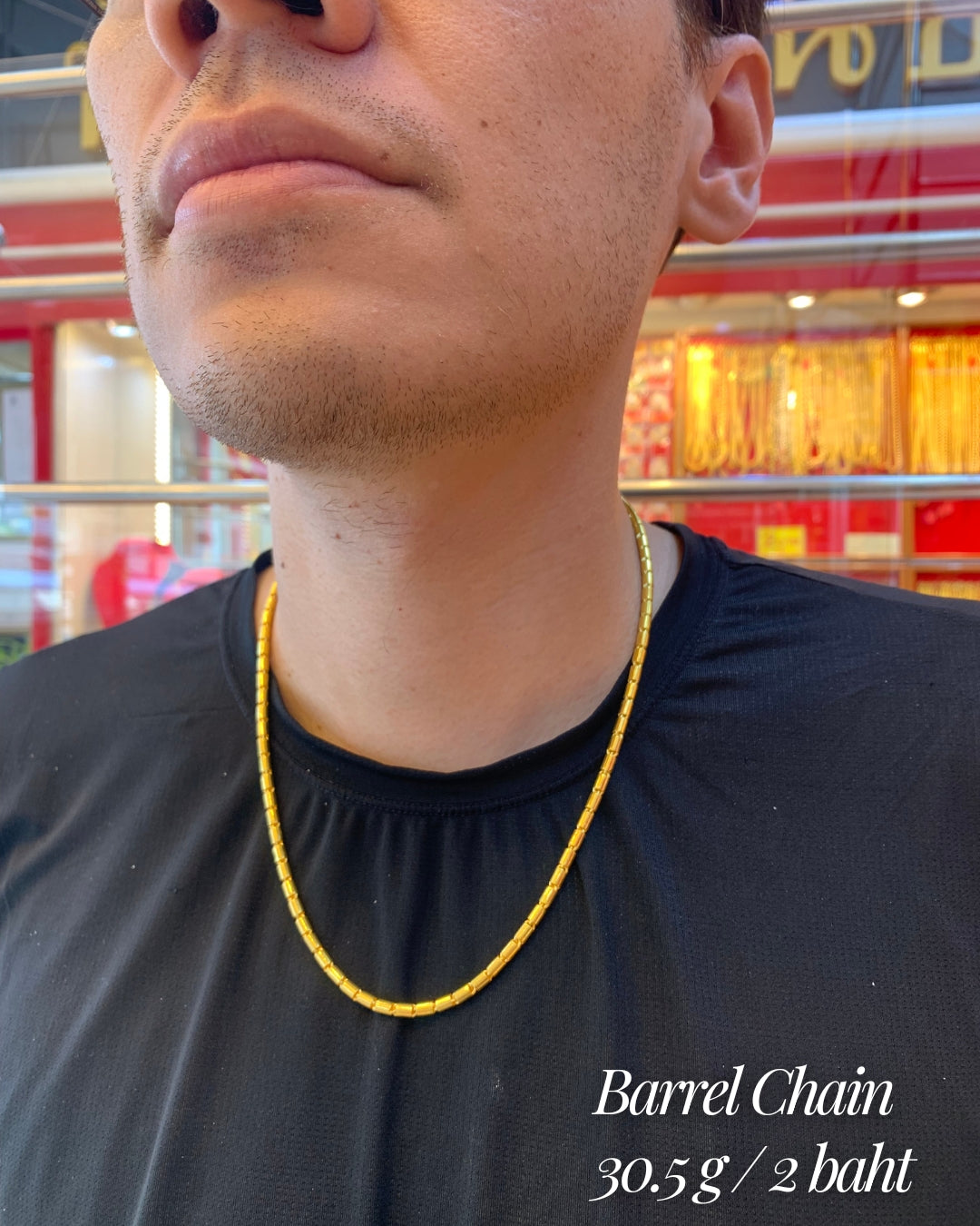 Barrel Chain, 24K Gold