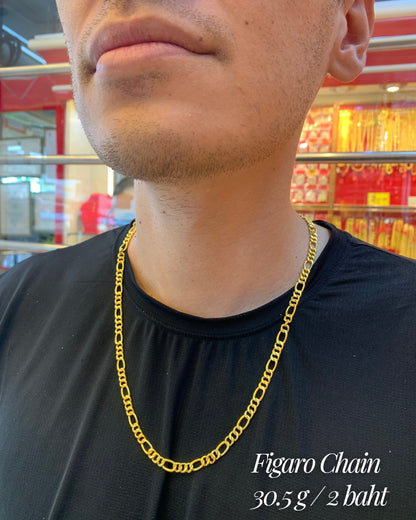 Figaro Chain, 23K Gold