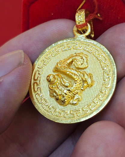 Decorative Dragon Pendant, 23K Gold