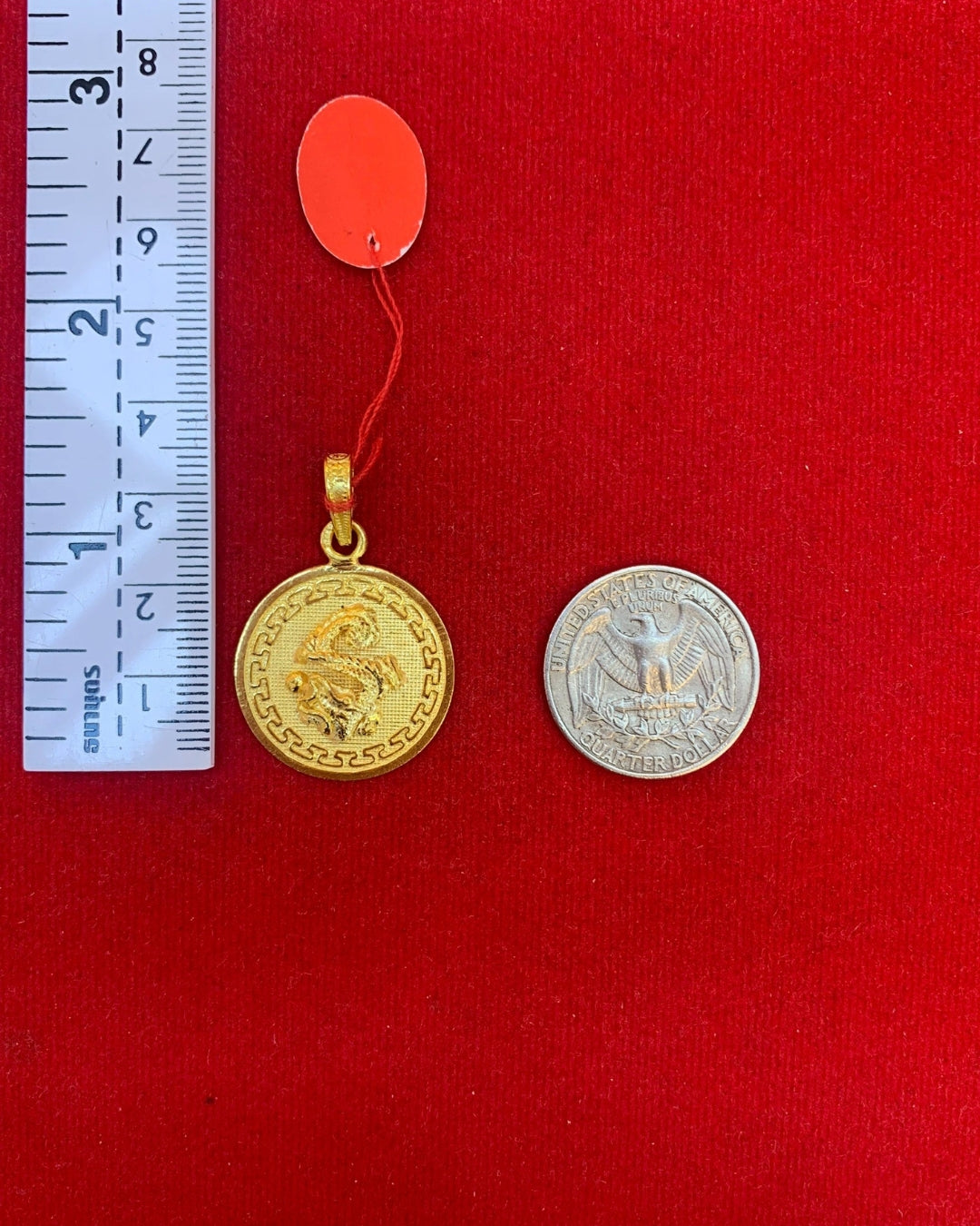 Decorative Dragon Pendant, 23K Gold