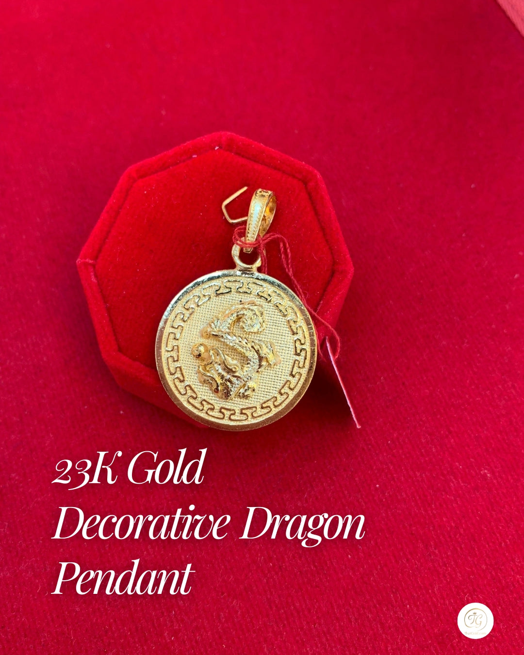 Decorative Dragon Pendant, 23K Gold