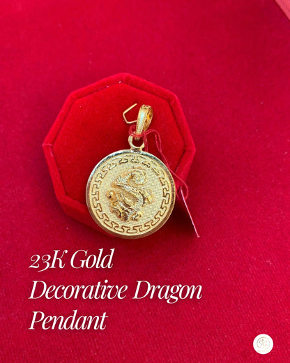 Decorative Dragon Pendant, 23K Gold