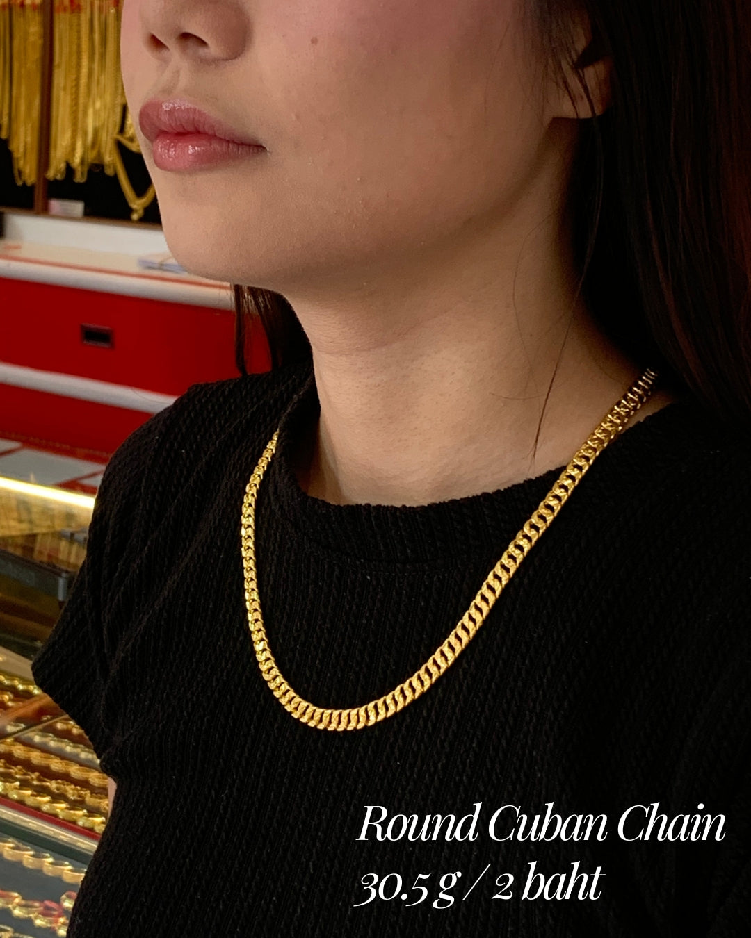Round Cuban Chain, 23K Gold