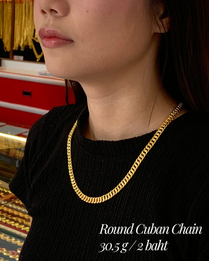 Round Cuban Chain, 23K Gold