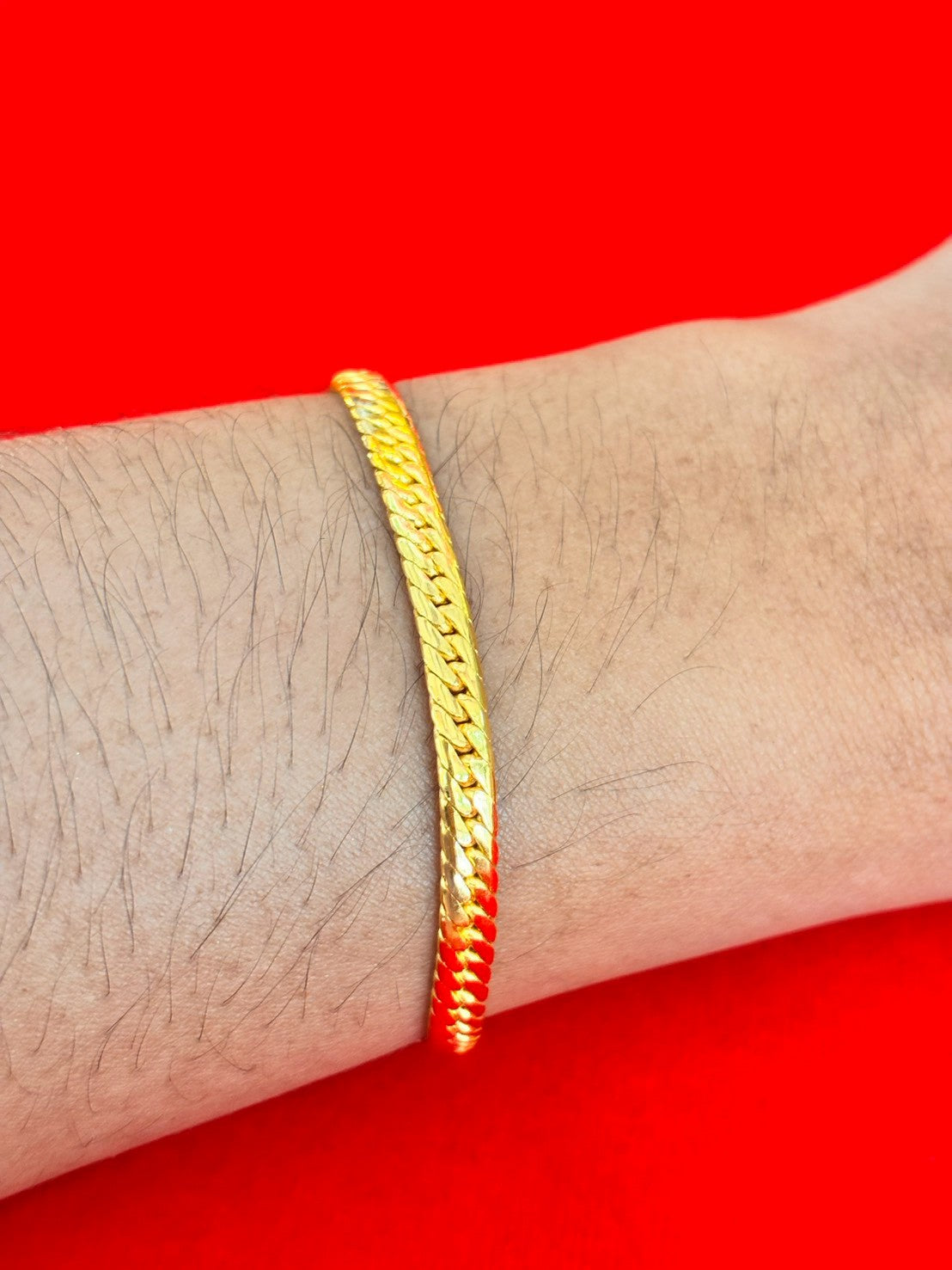 15.2g, 7", Tight Cuban Bracelet, 23K Gold