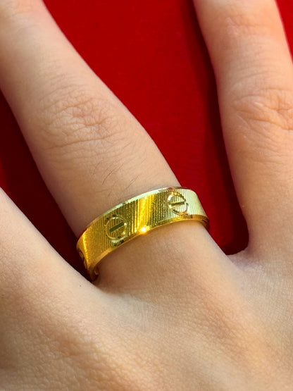 Designer French C Ring, 23K Gold