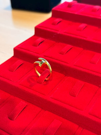 Designer Nail Ring, 23K Gold