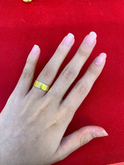 Flat Band Ring, 23K Gold