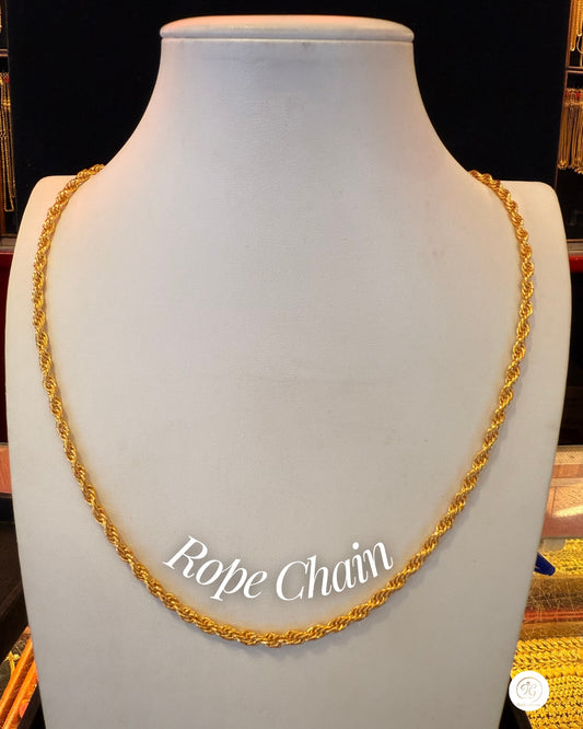 Rope Chain, 24K Gold