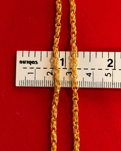 Tiger Link Chain, 24K Gold