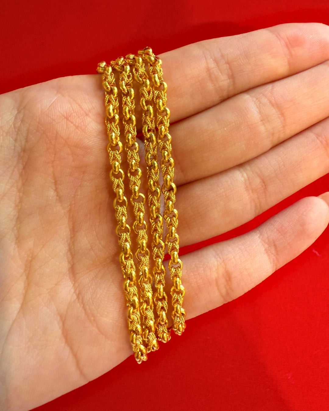 Tiger Link Chain, 24K Gold