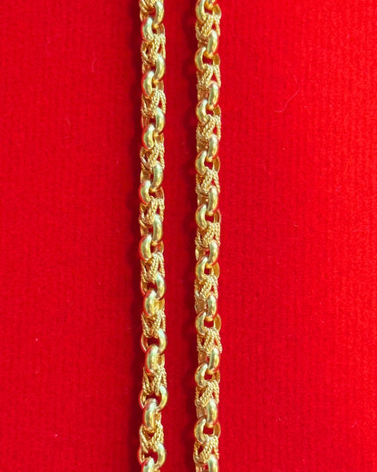 Tiger Link Chain, 24K Gold