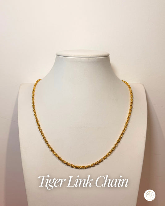 Tiger Link Chain, 24K Gold