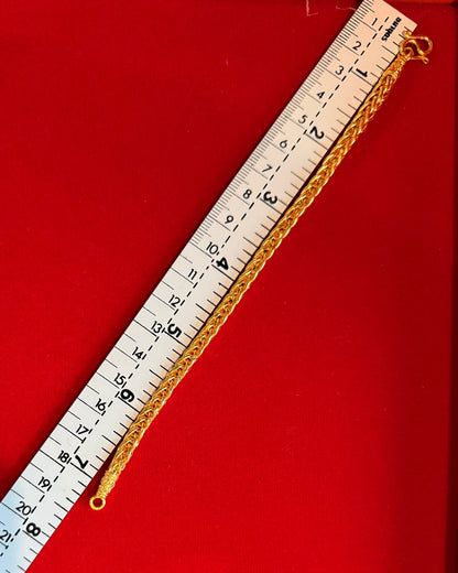 Wheat Bracelet, 23K Gold