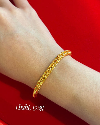 Wheat Bracelet, 23K Gold