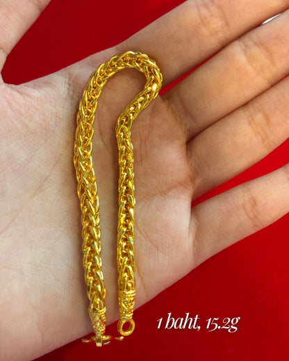 Wheat Bracelet, 23K Gold
