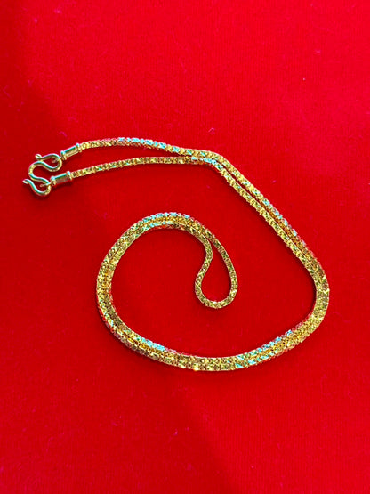 Diamond-Cut Box Link Chain, 23K Gold